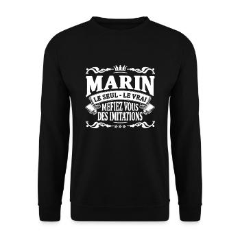marin le seul le vrai - Sweat-shirt Unisexe - noir - Devant - Alina (178cm) & Michal (187cm)