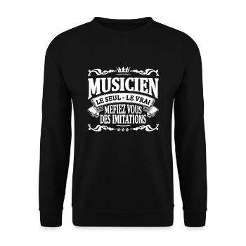 musicien le seul le vrai - Sweat-shirt Unisexe - noir - Devant - Alina (178cm) & Michal (187cm)