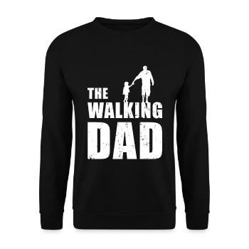 Le père qui marche - papa papa fils fille amusant - Sweat-shirt Unisexe - noir - Devant - Alina (178cm) & Michal (187cm)