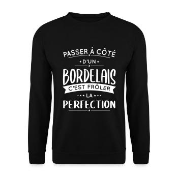 Bordelais - Frôler la perfection - Bordeaux - Sweat-shirt Unisexe - noir - Devant - Alina (178cm) & Michal (187cm)