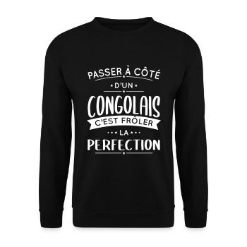 Congolais - Frôler la perfection - Congo - Sweat-shirt Unisexe - noir - Devant - Alina (178cm) & Michal (187cm)