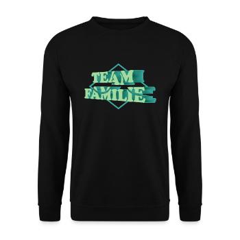 Team Familie - Unisex Pullover - Schwarz - Vorne - Alina (178cm) & Michal (187cm)