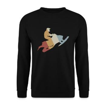 Snowmobile Retro Style Vintage - Unisex Sweatshirt - black - Front - Alina (178cm) & Michal (187cm)