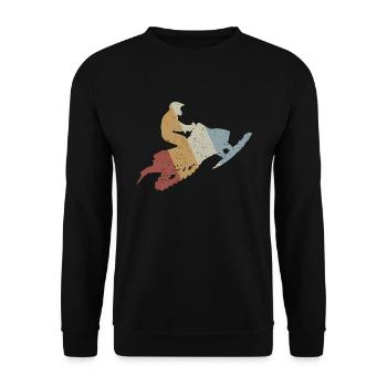 Snowmobile Retro Style Vintage - Unisex Sweatshirt - black - Front - Alina (178cm) & Michal (187cm)