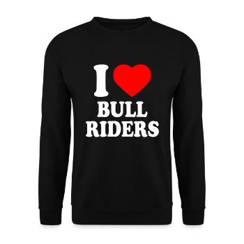 I love bull riders - Unisex Pullover - Schwarz - Vorne - Alina (178cm) & Michal (187cm)