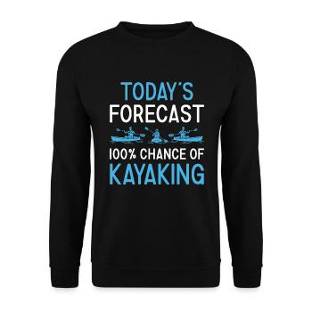 Kayaker Today's Forecast Kayaking - Unisex Sweatshirt - black - Front - Alina (178cm) & Michal (187cm)