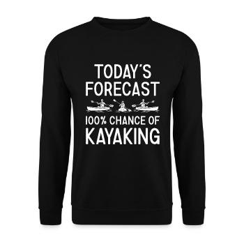 Kayaker Today's Forecast Kayaking - Unisex Pullover - Schwarz - Vorne - Alina (178cm) & Michal (187cm)