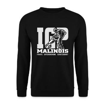 IGP MALINOIS Wilsigns Hundesport Geschenk IPO - Unisex Pullover - Schwarz - Vorne - Alina (178cm) & Michal (187cm)