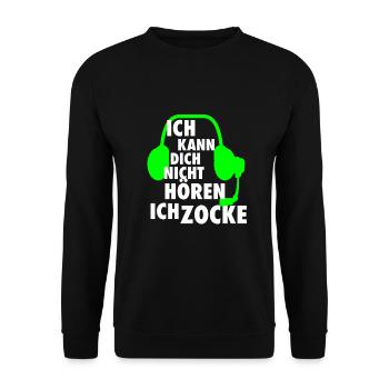 Gamer Zocker PC Konsole lustiger Spruch Konsolen - Unisex Pullover - Schwarz - Vorne - Alina (178cm) & Michal (187cm)