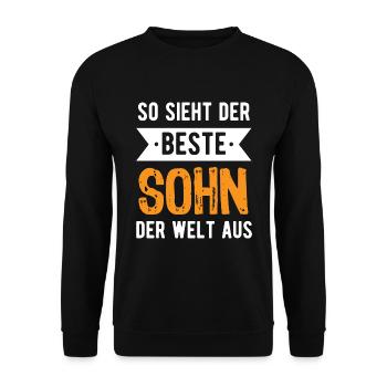 So sieht der beste Sohn der Welt aus - Unisex Pullover - Schwarz - Vorne - Alina (178cm) & Michal (187cm)