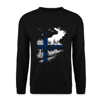 WAPITI FINLANDAIS - Sweat-shirt Unisexe - noir - Devant - Alina (178cm) & Michal (187cm)
