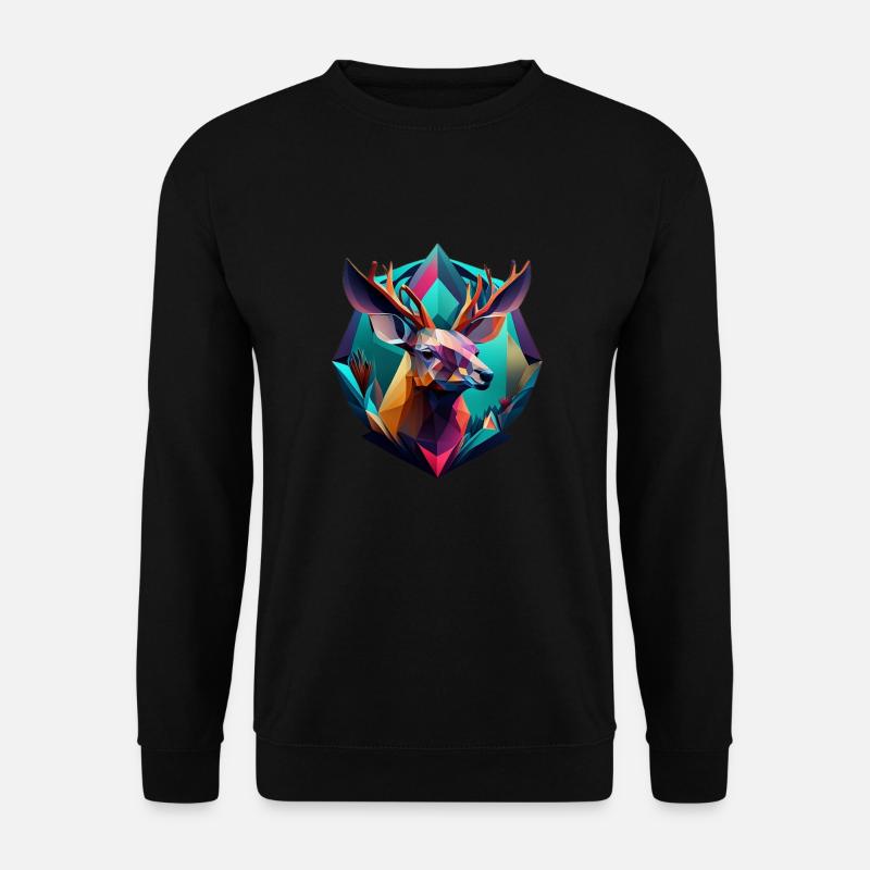 Geometrische Fauna, Hirsche - Unisex Pullover - Schwarz