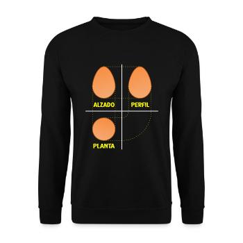 Dihedral egg system for architects - Unisex Sweatshirt - black - Front - Alina (178cm) & Michal (187cm)