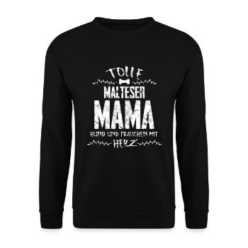 Amour de chien maltais maman maltaise coeur maman - Sweat-shirt Unisexe - noir - Devant - Alina (178cm) & Michal (187cm)
