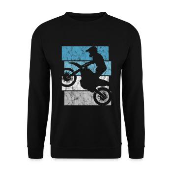 Motorrad Enduro Motocross Retro Motorcross Stunt - Sweat-shirt Unisexe - noir - Devant - Alina (178cm) & Michal (187cm)