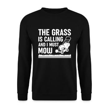 L’herbe appelle et je dois tondre - Sweat-shirt Unisexe - noir - Devant - Alina (178cm) & Michal (187cm)