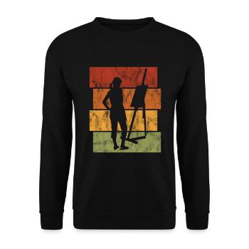 art artiste artiste peintre peintre rétro - Sweat-shirt Unisexe - noir - Devant - Alina (178cm) & Michal (187cm)