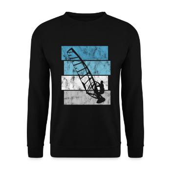Windsurfer Windsurfing Retro Windsurfing Surfing - Unisex Sweatshirt - black - Front - Alina (178cm) & Michal (187cm)