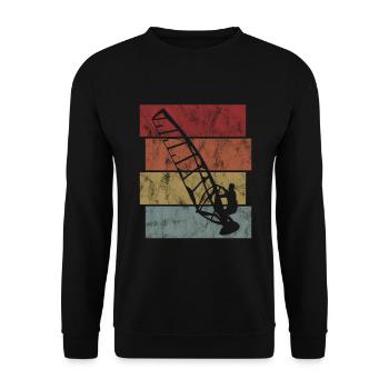 Windsurfer Surfing Retro Windsurfing Windsurfing - Unisex Sweatshirt - black - Front - Alina (178cm) & Michal (187cm)