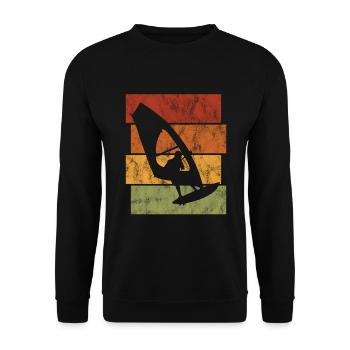 Surfing Windsurfing Windsurfing Retro Windsurfer - Unisex Sweatshirt - black - Front - Alina (178cm) & Michal (187cm)