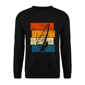 Windsurfer Surfen Retro Windsurfing Windsurfen - Unisex Pullover - Schwarz - Vorne - Alina (178cm) & Michal (187cm)