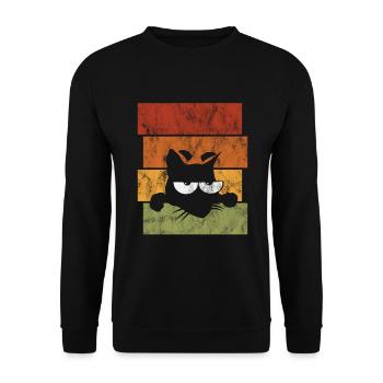 Cat Eyes Retro Cat Cat Cats Miaou ChatOn - Sweat-shirt Unisexe - noir - Devant - Alina (178cm) & Michal (187cm)