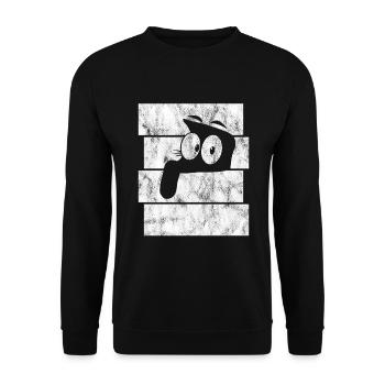 Chat Chat Chat Rétro Chat chat chat - Sweat-shirt Unisexe - noir - Devant - Alina (178cm) & Michal (187cm)