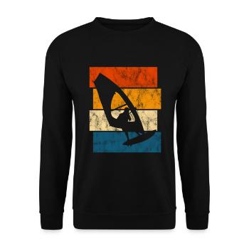 Windsurfing Retro Surfing Windsurfer Windsurfing - Unisex Sweatshirt - black - Front - Alina (178cm) & Michal (187cm)