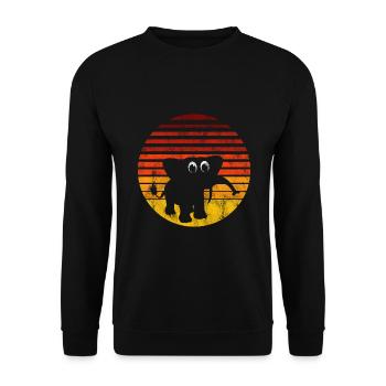 Elefanten Elefant für Kinder - Unisex Pullover - Schwarz - Vorne - Alina (178cm) & Michal (187cm)
