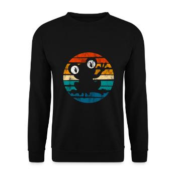 Frog Frogs Gift for Kids Funny Funny - Unisex Sweatshirt - black - Front - Alina (178cm) & Michal (187cm)