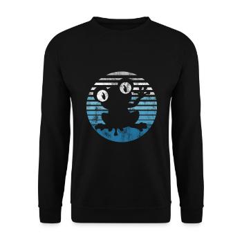 Frosch Frösche Geschenk für Kinder Lustig Witzig - Unisex Pullover - Schwarz - Vorne - Alina (178cm) & Michal (187cm)
