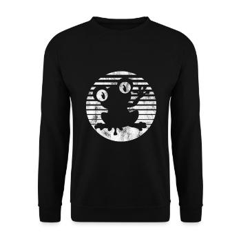 Frosch Frösche Geschenk für Kinder Lustig Witzig - Unisex Pullover - Schwarz - Vorne - Alina (178cm) & Michal (187cm)