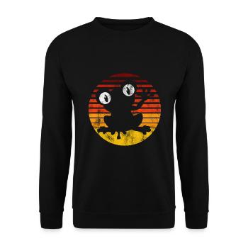 Frosch Frösche Geschenk für Kinder Lustig Witzig - Unisex Pullover - Schwarz - Vorne - Alina (178cm) & Michal (187cm)
