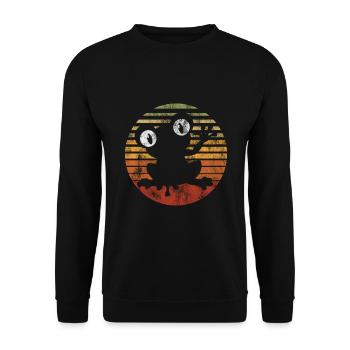 Frosch Frösche Geschenk für Kinder Lustig Witzig - Unisex Pullover - Schwarz - Vorne - Alina (178cm) & Michal (187cm)