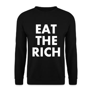 Eat the rich - Unisex Pullover - Schwarz - Vorne - Alina (178cm) & Michal (187cm)