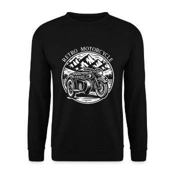 T-shirt rétro vintage Sidecar Moto pour motards - Sweat-shirt Unisexe - noir - Devant - Alina (178cm) & Michal (187cm)