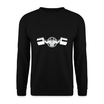 Bodybuilder Hund - Dog - Pitbull - Unisex Sweatshirt - black - Front - Alina (178cm) & Michal (187cm)
