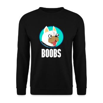Boobs - Dog - Unisex Sweatshirt - black - Front - Alina (178cm) & Michal (187cm)