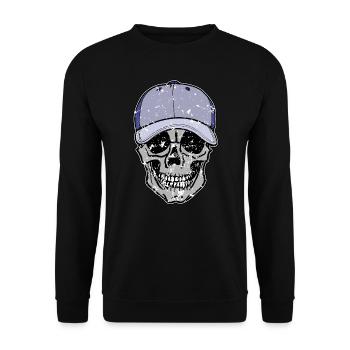Totenkopf - mit Kappe - Unisex Pullover - Schwarz - Vorne - Alina (178cm) & Michal (187cm)