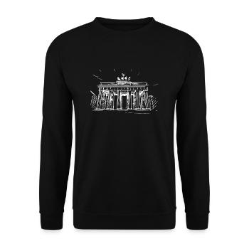 Berlin - Brandenburg Gate - Unisex Sweatshirt - black - Front - Alina (178cm) & Michal (187cm)