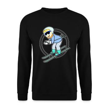 Skieur - Course - Tir - Sport - Sweat-shirt Unisexe - noir - Devant - Alina (178cm) & Michal (187cm)
