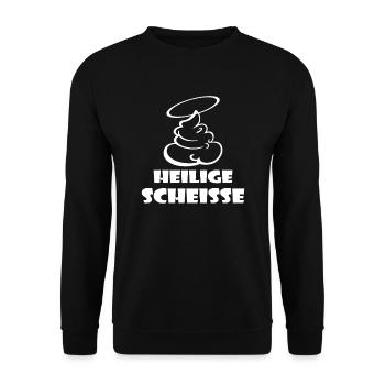 Heilige Scheiße - Holy Shit - Unisex Pullover - Schwarz - Vorne - Alina (178cm) & Michal (187cm)
