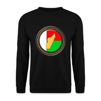 Madagaskar Flagge Landkarte - Unisex Pullover - Schwarz - Vorne - Alina (178cm) & Michal (187cm)