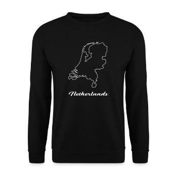 Pays-Bas Carte Carte - Sweat-shirt Unisexe - noir - Devant - Alina (178cm) & Michal (187cm)
