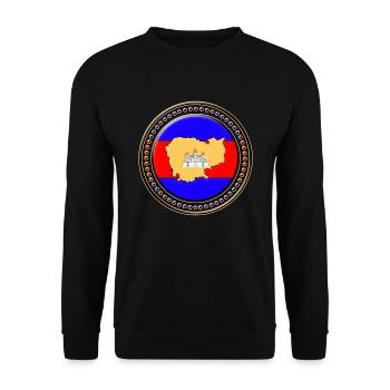 Kambodscha Flagge Landkarte - Unisex Pullover - Schwarz - Vorne - Alina (178cm) & Michal (187cm)