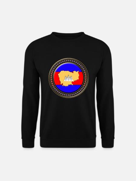 Cambodia flag map - Unisex Sweatshirt - black