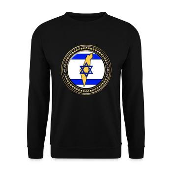 Israel flag map - Unisex Sweatshirt - black - Front - Alina (178cm) & Michal (187cm)