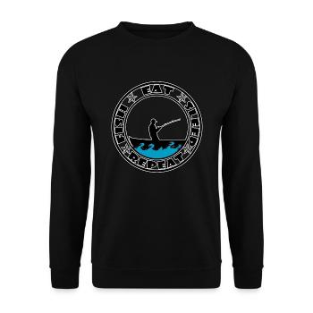 Pêche - Manger dormir poisson répéter - Sweat-shirt Unisexe - noir - Devant - Alina (178cm) & Michal (187cm)
