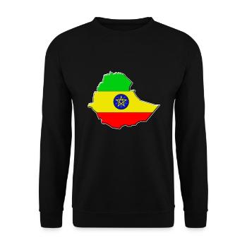 Ethiopia Ethiopia flag map - Unisex Sweatshirt - black - Front - Alina (178cm) & Michal (187cm)