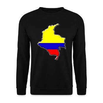 Kolumbien Flagge Landkarte - Unisex Pullover - Schwarz - Vorne - Alina (178cm) & Michal (187cm)
